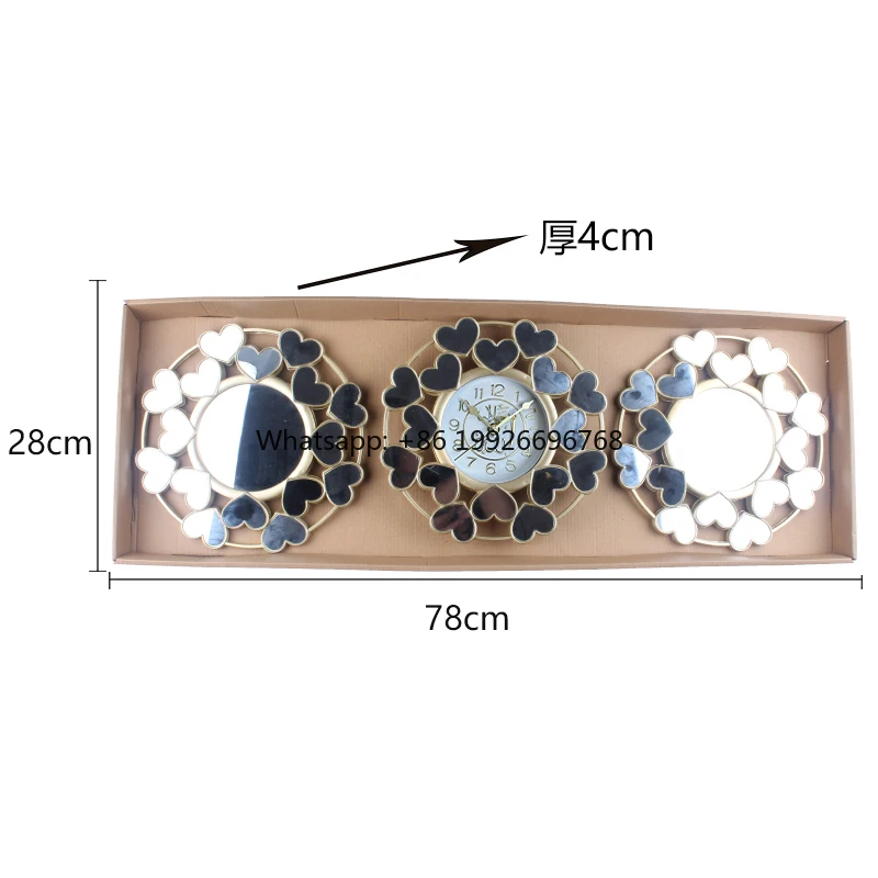 

Empty Mirror Clock Set Wall Plastic Decorative Font clear Three-dimensional Wall Clock factory