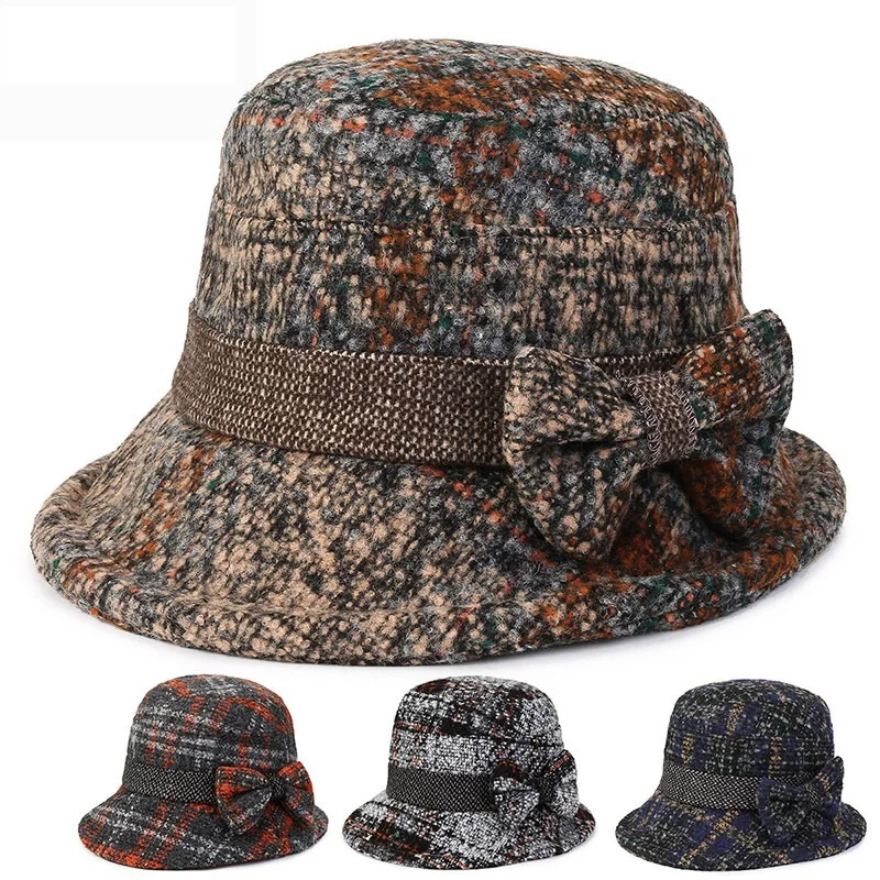 Fedoras Felt Hats For Women Female Winter Australia Wool Vintage Floral Womens Fashion French Bowler Sombrero Fedora Wool Hat