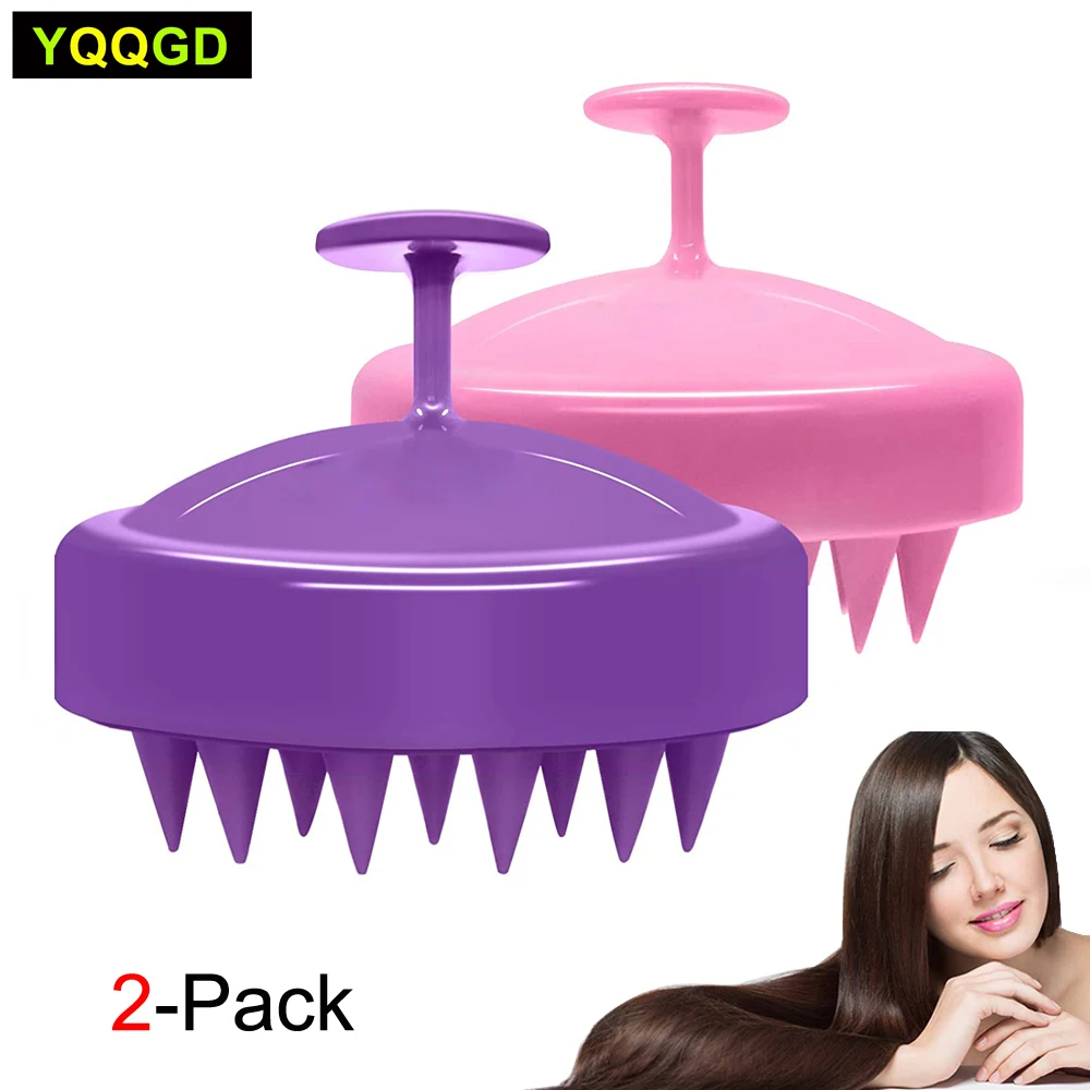 2-Pack Hair Scalp Massager Shampoo Brush, Heeta Wet and Dry Hair Scalp Brush with Soft Silicone Massage Comb