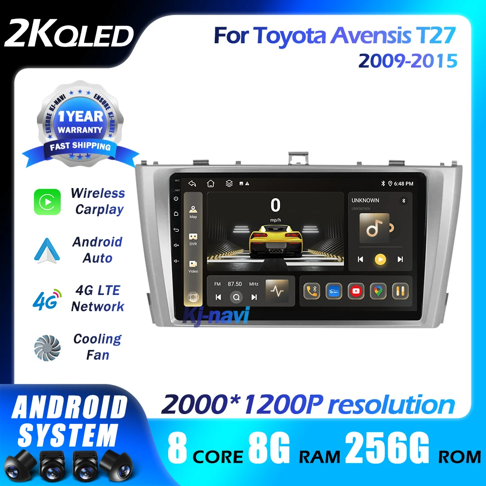 

Автомагнитола на Android 14 для Toyota Avensis T27 2009-2015, GPS-навигация, мультимедийный плеер, Carplay, сенсорный экран, автомобильный стереоприемник