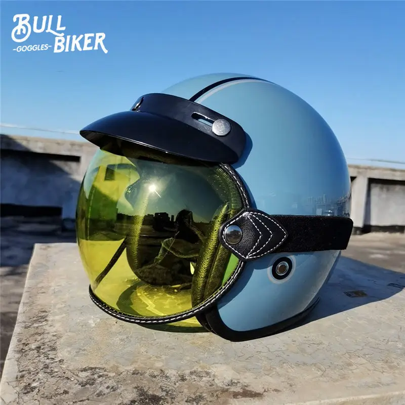 

New Retro Helmet Goggles Visor Bubble Shield Lens Windshield Mask Goggles Accessories Fit 3/4 Open Face Half Helmet Sunglasses