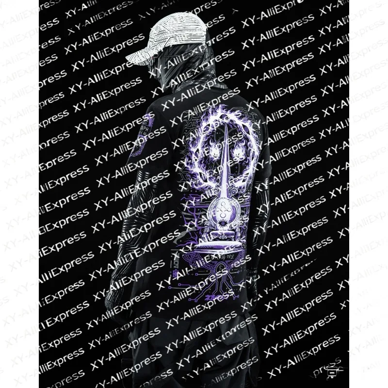 Men Outdoor T-Shirt, Quick Dry & Breathable. Deep Purple Graphic Builds Bold Silhouette for Relaxed City Roaming