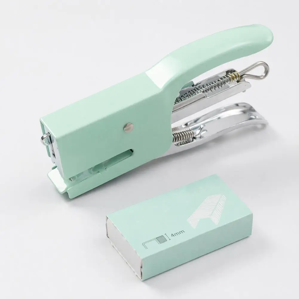 Mini Stapler with Ergonomic Curved Design Portable Stapler Macaron Colored Metal Stapler for Daily Document Organization