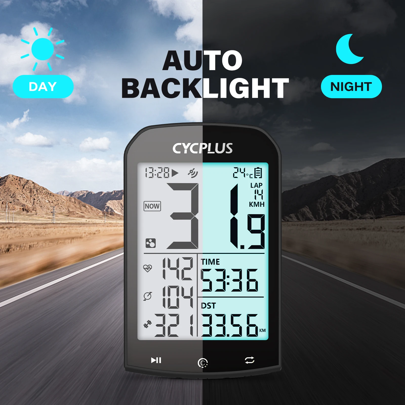 CYCPLUS M1 GPS 자전거 컴퓨터 사이클링 속도계, 블루투스 5.0 ANT + Ciclismo 속도 계량기, 자전거 액세서리, 35 시간 작동