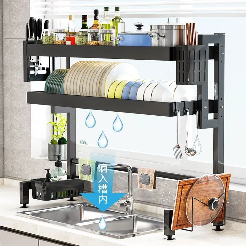 Suitable forKitchen Sink Shelf Multifunctional Sink Simple Cupboard Storage Artifact Countertop Dish Drain Rack