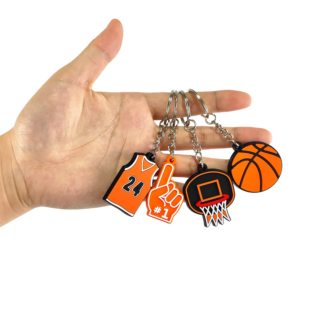 8 Pack Orange Basketball Keychains for Party Favors Party Bag Gift Fillers Kids Basketball Birthday Party Decorations Supplies