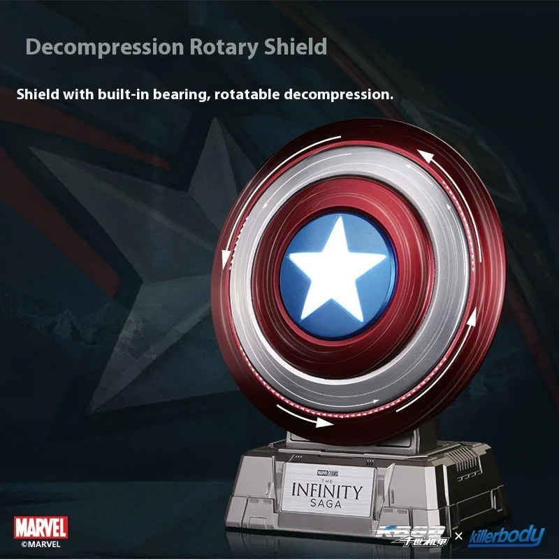 ใหม่ Marvel Captain America 4 Shield ลําโพงบลูทูธ Marvel Handmade ชายเครื่องประดับรูปปั้นของเล่นของขวัญเครื่องประดับ