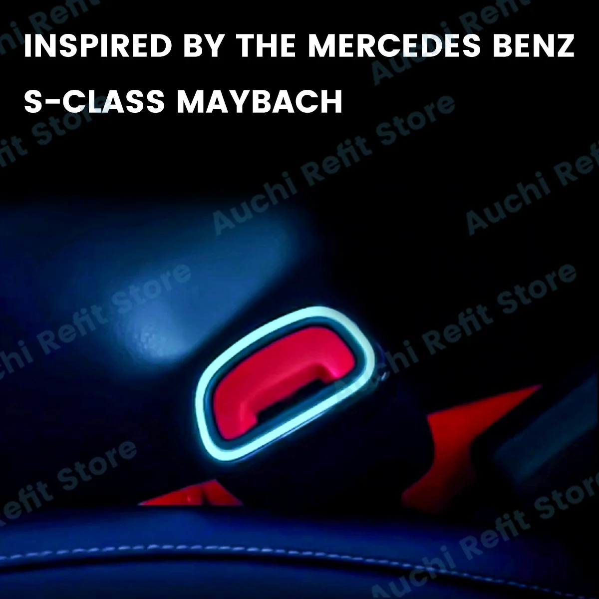 Auchi 64 Color Car Safety Buckle Ambient Light For Mercedes Benz W205 W213 W214 W206 X254 CLS GLC Seat Belt Decorative Lamp