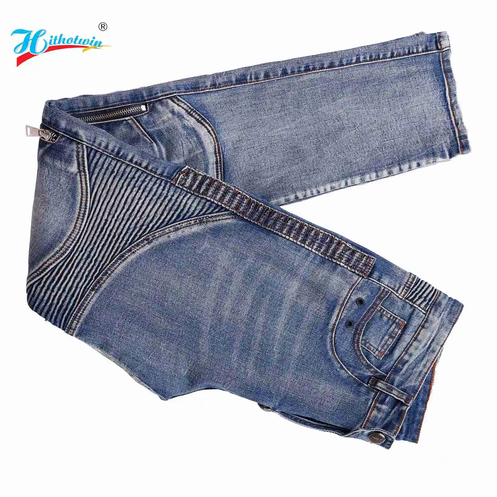 New Light Blue Kevlar Motorcycle Pants Men Protective Moto Jeans Zipper Gear Smoke Grey Motocross Trousers Mens Motorbike Pants