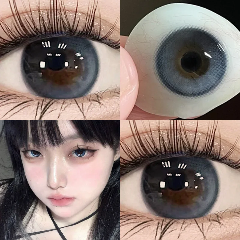 MILL CREEK 1 Pair Colored Contact Lenses for Eyes Myopia Prescription Natural Black Eyes Lenses with Lenses Case Fast Shipping