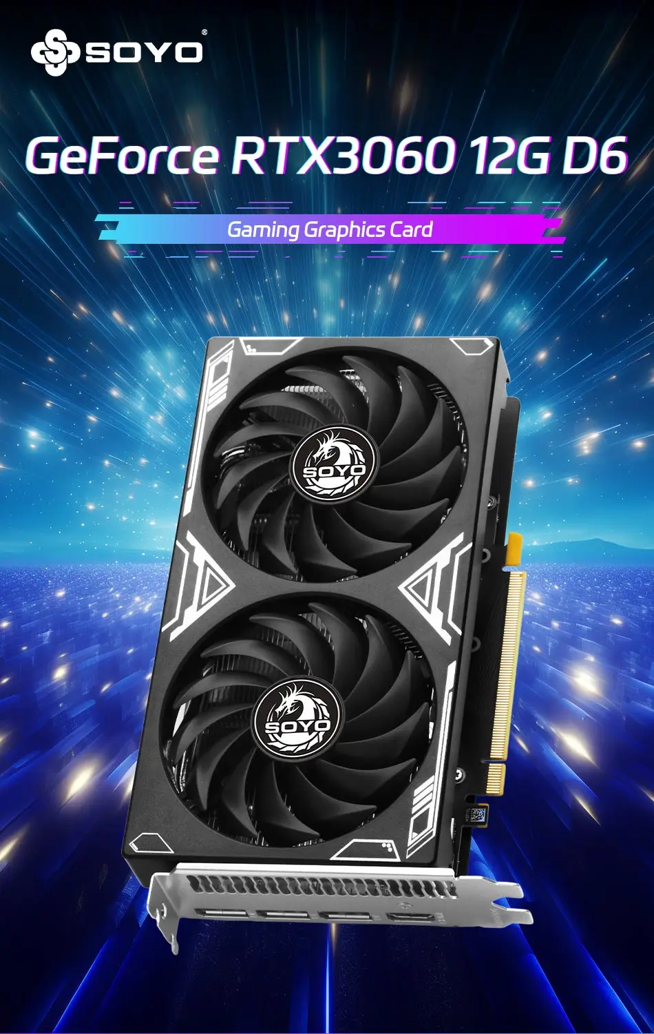 SOYO Original NVIDIA RTX3060 12G Grafikkarte GDDR6 Speicher 192Bit PCIE4.0x16 Gaming-Grafikkarte für Desktop-Computerzubehör – Detail 1