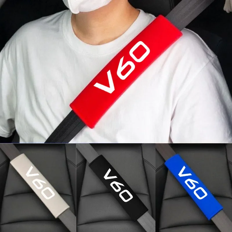 

2pcs Car Seat Belt Cover Shoulder Pads Auto Interior Decoration Accessories Case For VOLVO V60
