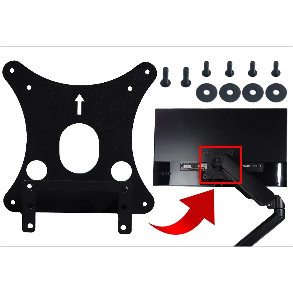 

VESA Wall Mount Adapter Compatible with LG 24MP58VQ-P 24MP59G-P 24MP60VQ-P Monitor Bracket Mounts to Stand / Arm