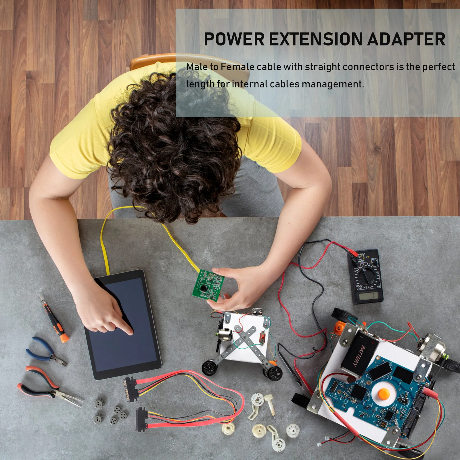 

2 Pcs Adapter Cable Flexible Power Cables Optical Drive Connector Extension Wire Copper Hard Disk