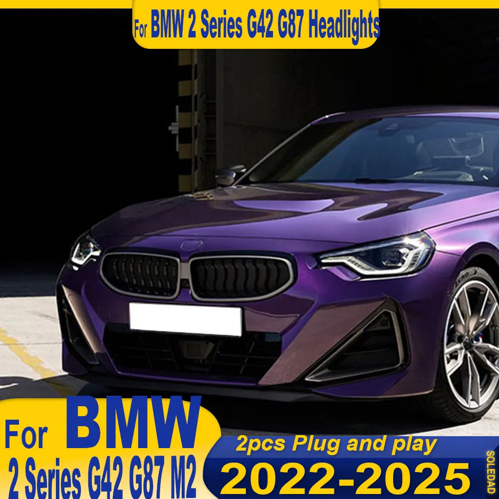 

For BMW 2 Series G42 G87 M2 2022 2023 2024 2025 Car Headlight assembly Upgrade to Premium LED Scoop headlights Assemblies