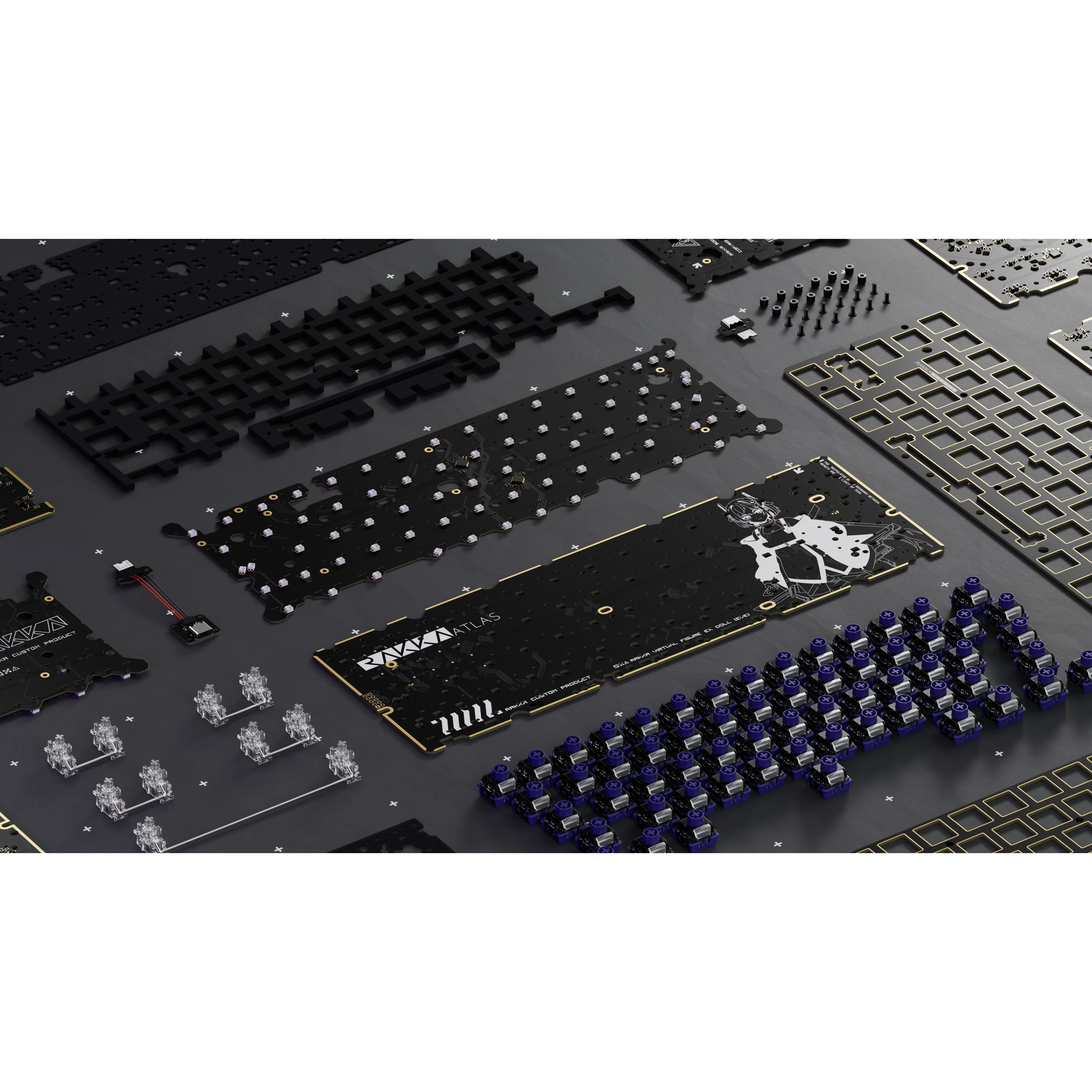 RAKKA 60 ATLAS キーボード PCB カスタマイズされた磁気スイッチ PCB