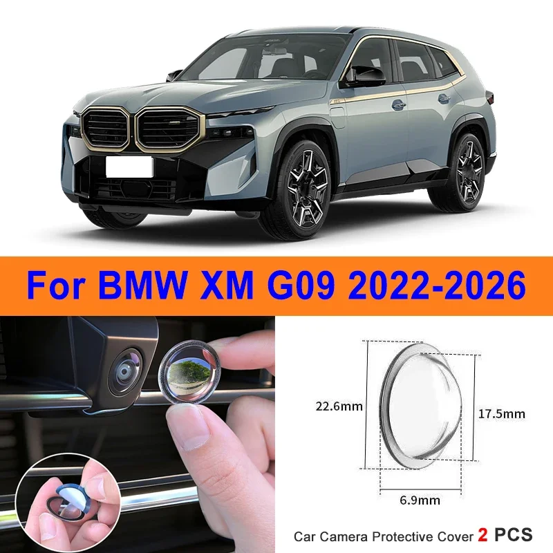 

360 Reverse Image Car Camera Cover Anti-Scratch PC Lens Protector Stickers For BMW XM G09 2022-2026 2Pcs