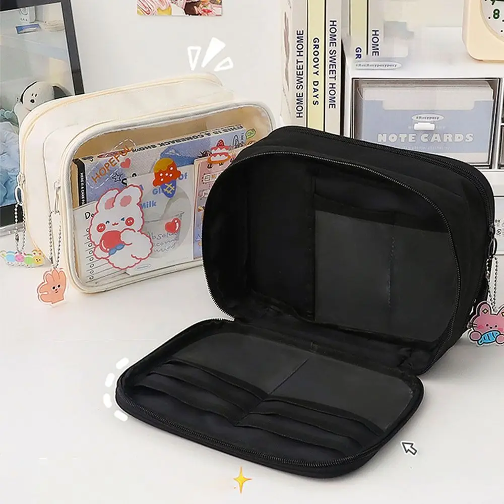 

New Multifunctional Student Large Pen Bag Blank Classification DIY Storage Cosmetic Bags Student Stationery Stationery Bag