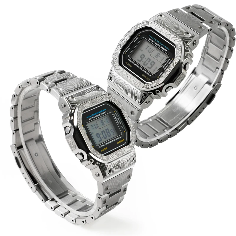 Metalen band horlogeband case bezel voor casio DW5600 mod kit retro stijl GW-M5610