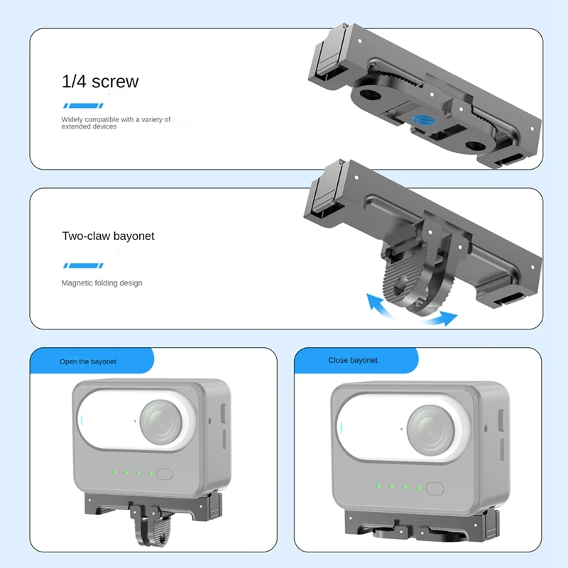Quick Release Mount For Insta360 GO 3 Action Camera Aluminium Alloy Quick Release Adapter With Connection Adapter Easy To Use