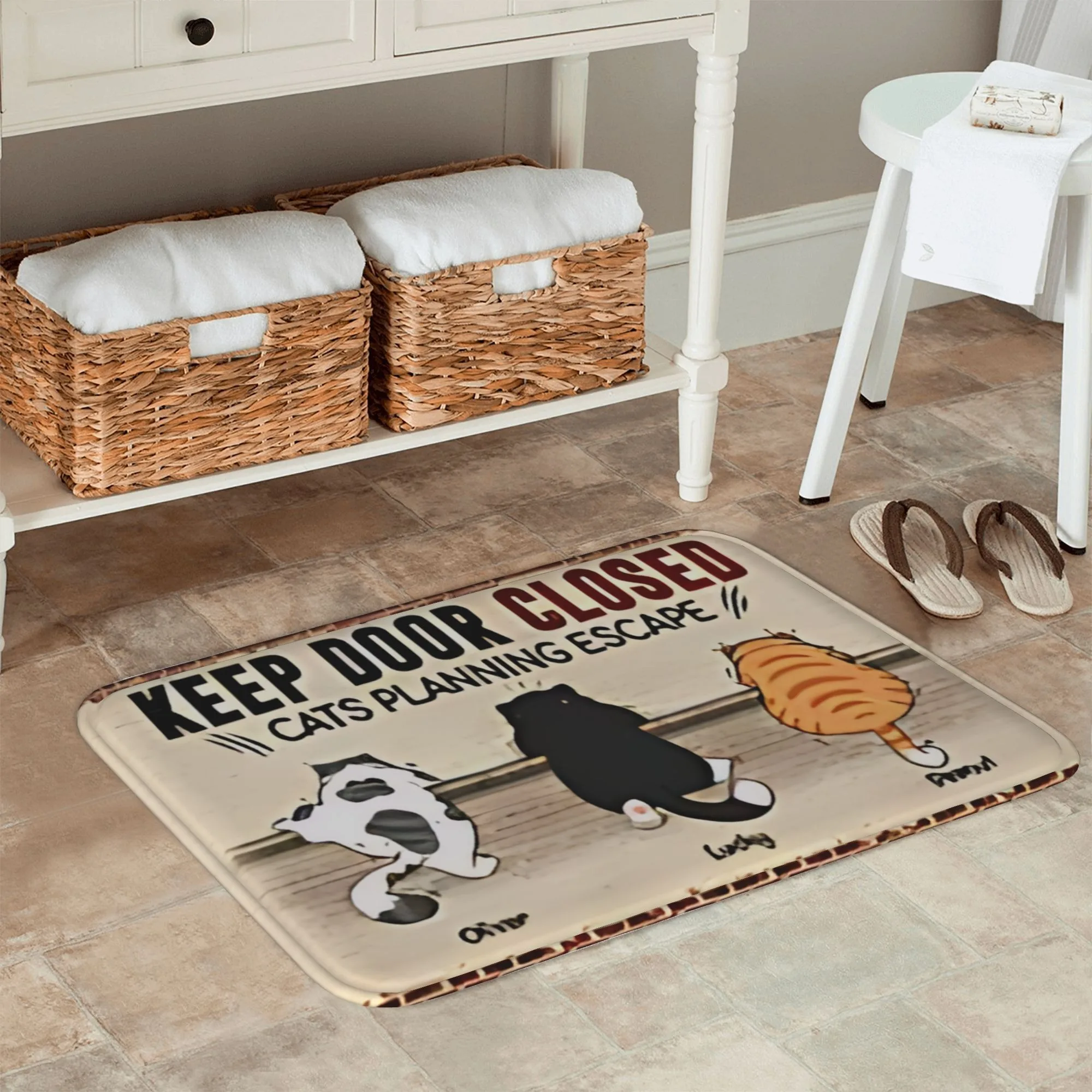 1PC 고양이 탈출 계획 패턴 주방 러그 미끄럼 방지 - Home Bathroom Plan 리뷰 및 가격