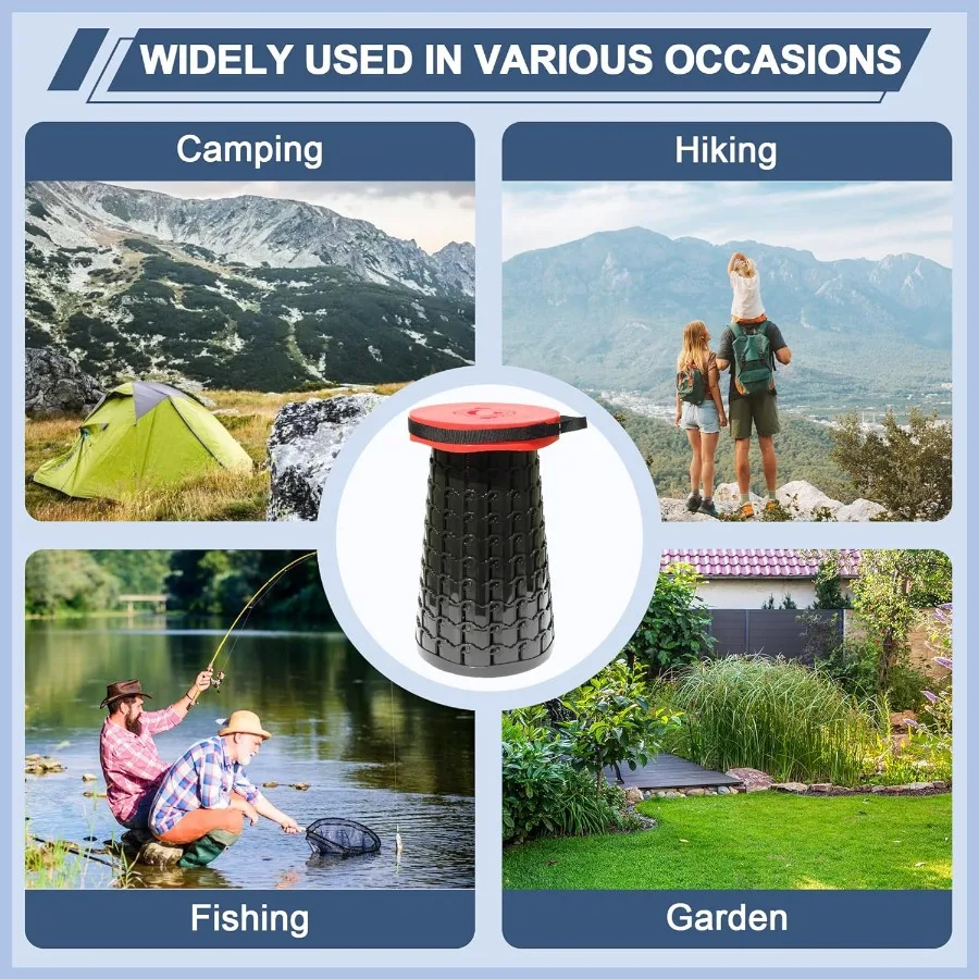 2025 Upgraded XXL 19.7 Collapsible Stool with Cushion 1000lbs Max Weight Heavy Duty Portable Telescoping Stool Retractable Seat