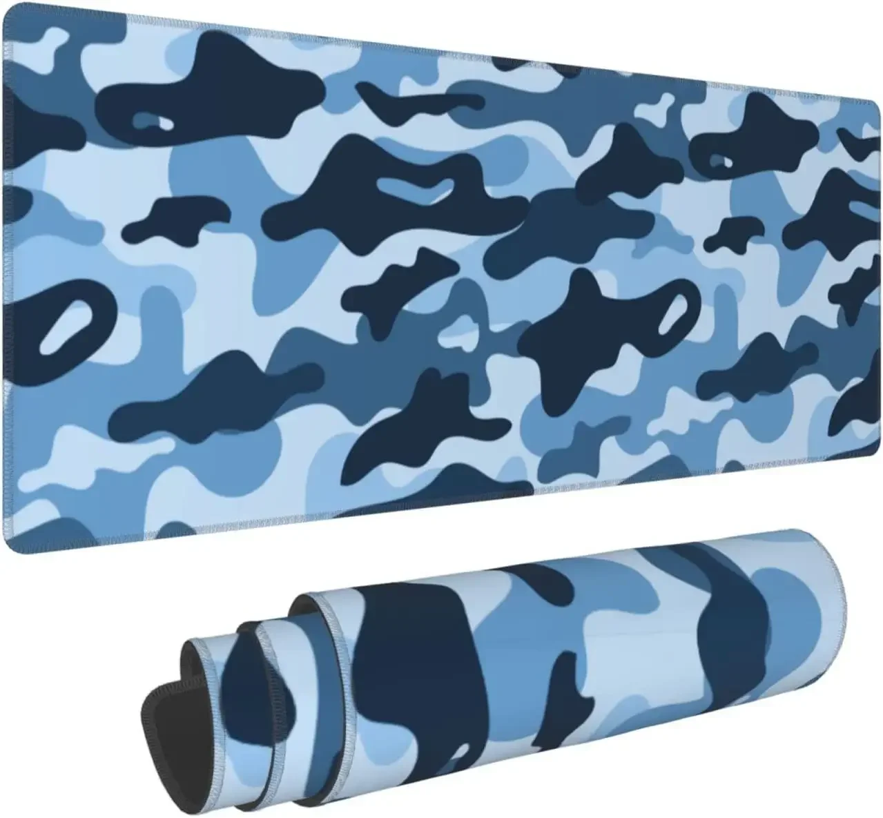 

Navy Blue Camo Gaming Mouse Pad XL Extended Stitched Edges Mousepad Large Mouse Mat Desk Pad Non-Slip Rubber Base 31.5x11.8 Inch