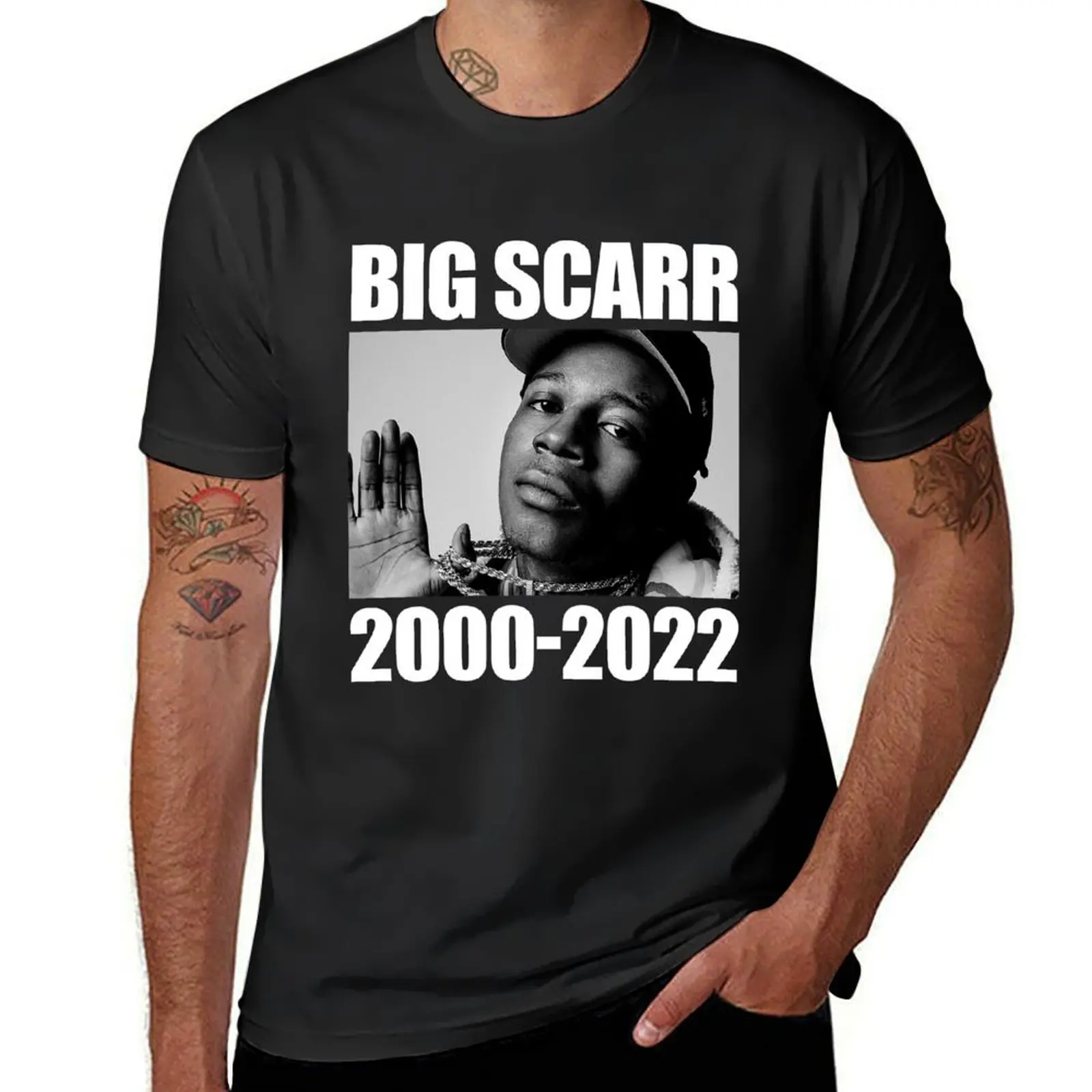 Big Scarr RIP T-Shirt plus sizes quick drying funnys t shirts for men graphic