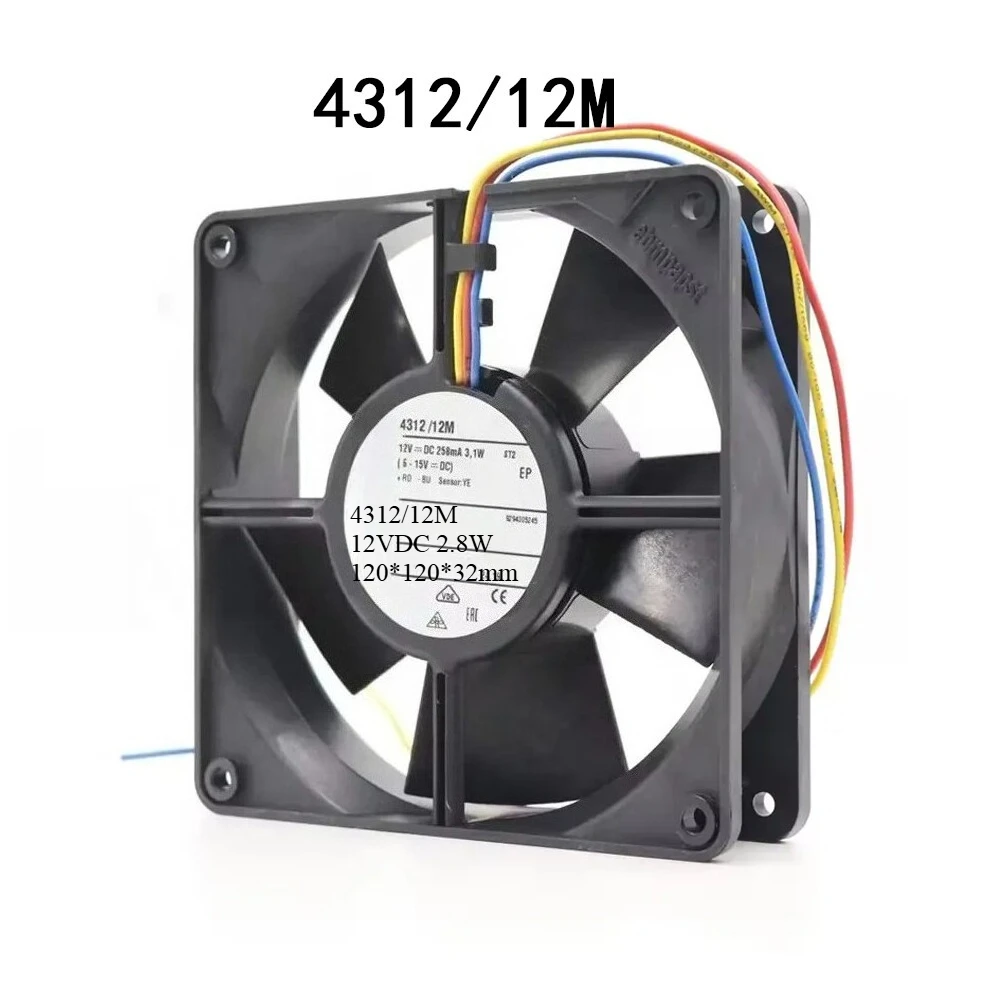 

New FOR Ebmpaps Low-Energy Axial flow Fan 4312/12M 12VDC 2.8W 120*120*32mm radiator