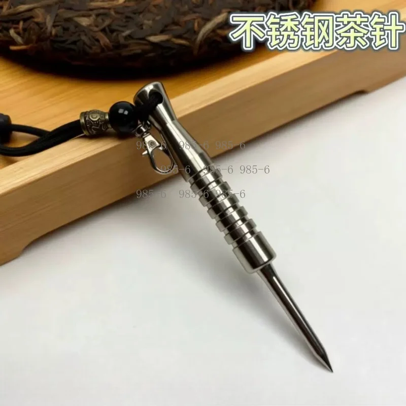Machined hidden storage tool made of 304 stainless steel, serves as tea cone and tactical accessory tea pick