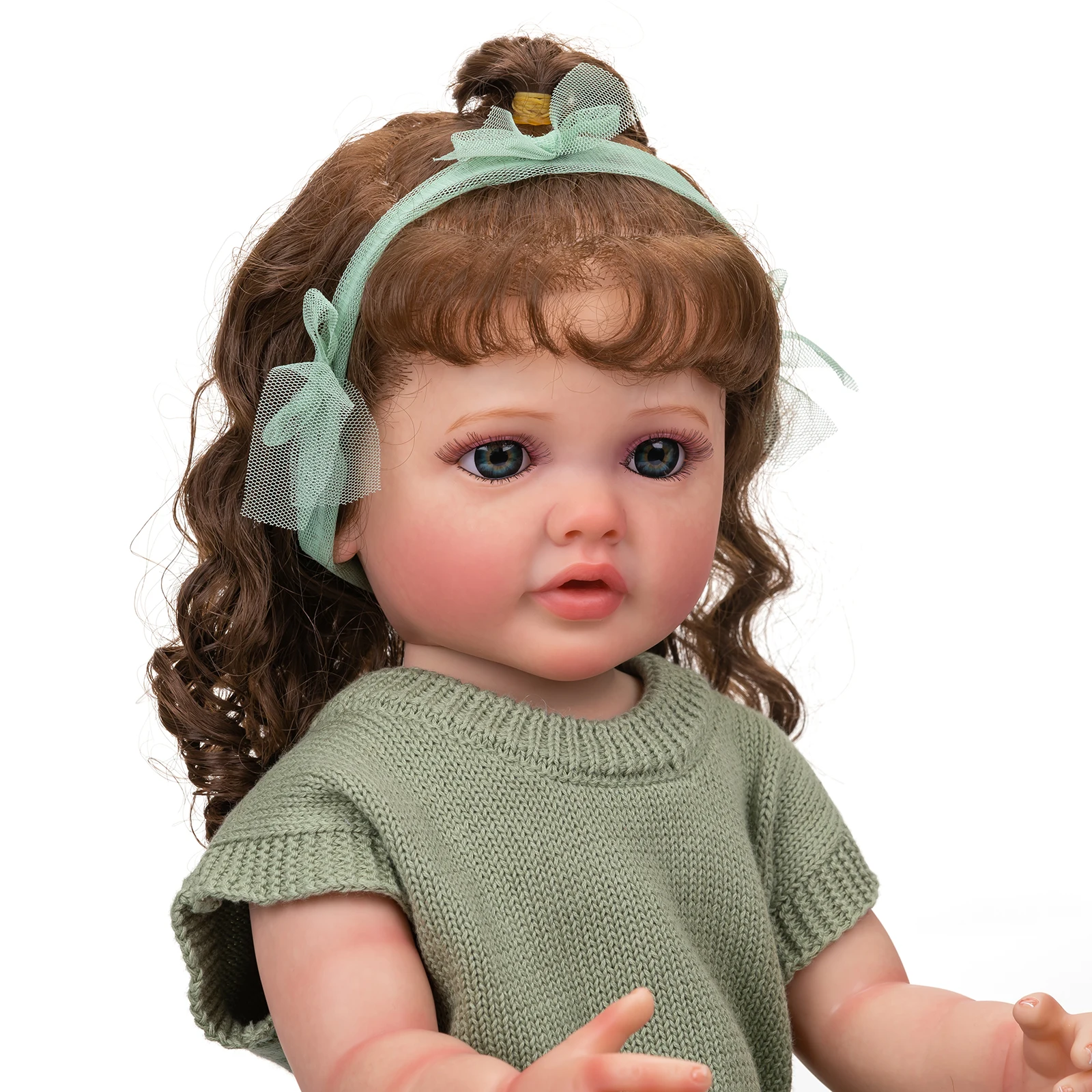 

22inch Full Body Soft Silicone Vinyl Reborn Toddler Girl Doll Betty 3D Skin Visible Veins Hand Rooted Hair Gifts For Children