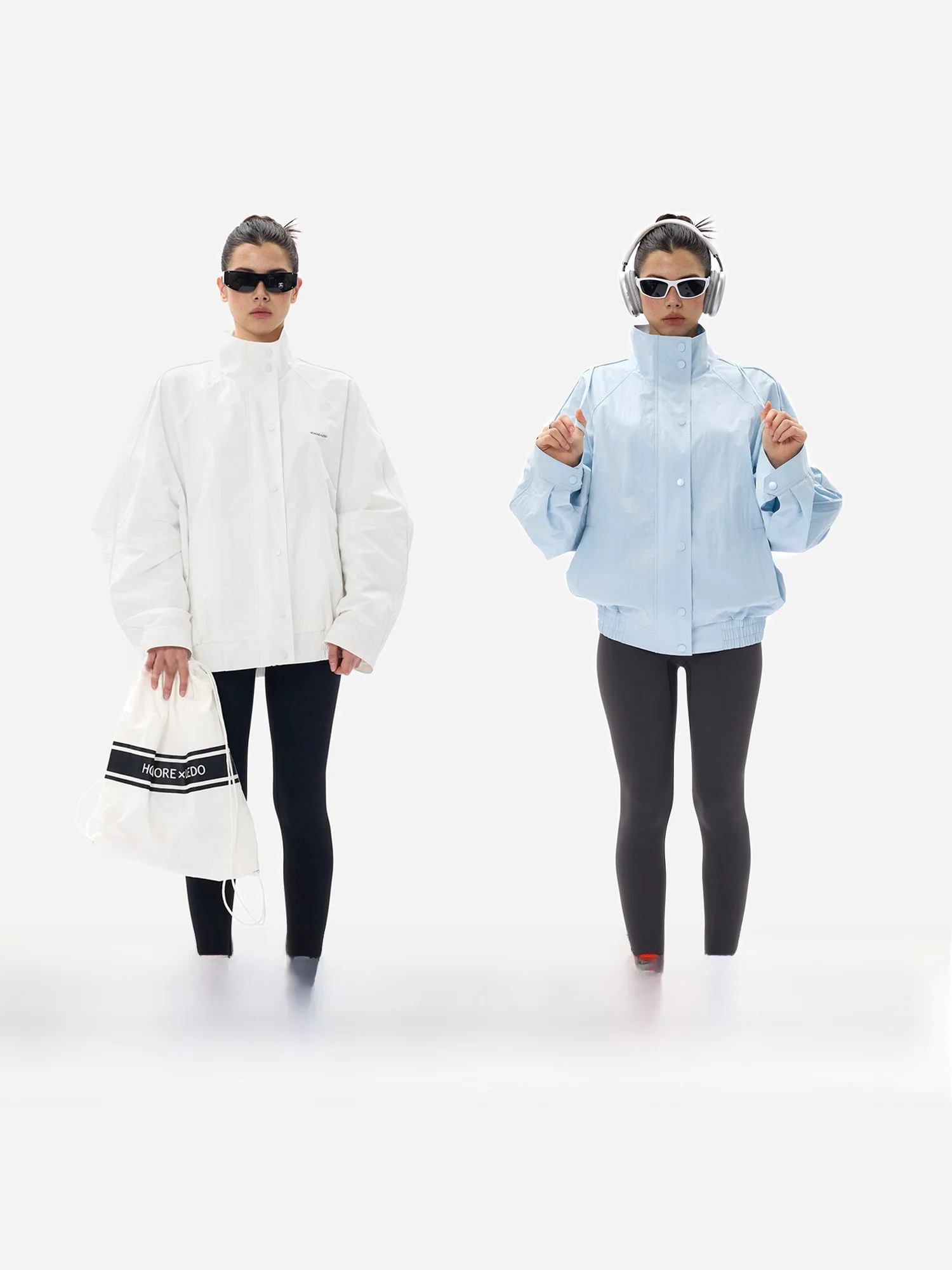 

eguYue Outdoor Faion Textured Workwear Sun Protection Jaet Storage Bag Women's Commute Sle Loose Fit Cotton Coat