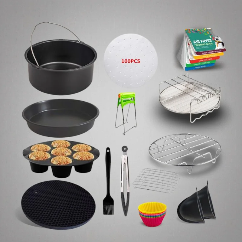 

14 шт. набор аксессуаров для фритюрницы 8-дюймовая корзина для выпечки комплект стеллажей для фритюрницы универсальные кухонные инструменты для использования на кухне