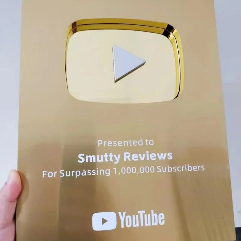 YouTube Play Button Prata Ouro Medalha YouTube Decoração de Parede Internet Celebridade