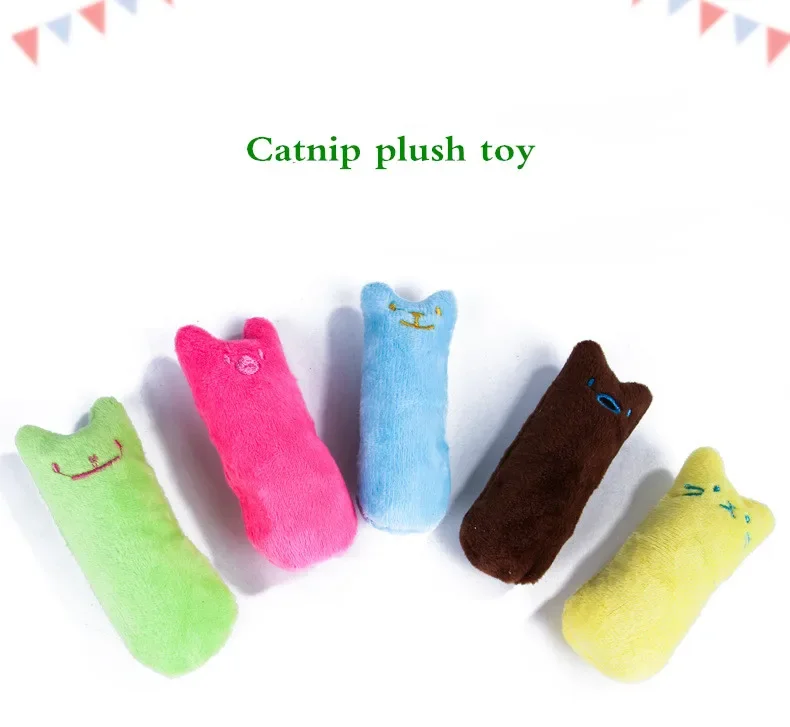 Cat Teeth Grinding Catnip Toys Interactive Plush Cat Toy Pet Kitten Chewing Vocal Toy Claws Thumb Bite Cat mint For Cats