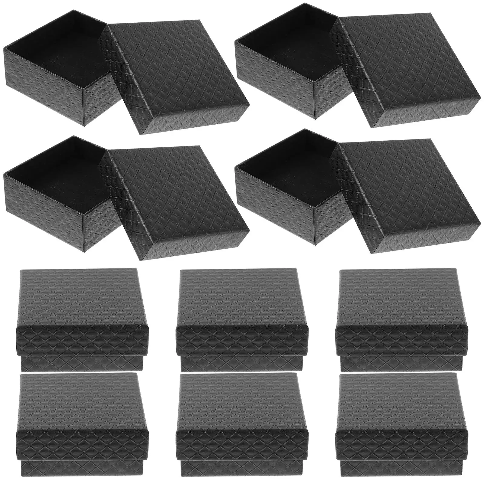 10 Pcs Jewelry Gift Boxes Diamond Pattern Red Color For Bracelets Necklaces Rings Packing Storage Container Box