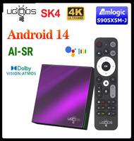 UGOOS SK4 Android 14 TV BOX Amlogic S905X5M-J 4G64G Support Dolby Vison Audio AI-SR Android 14.0 Media Player AV1 2T2R WiFi6 BT