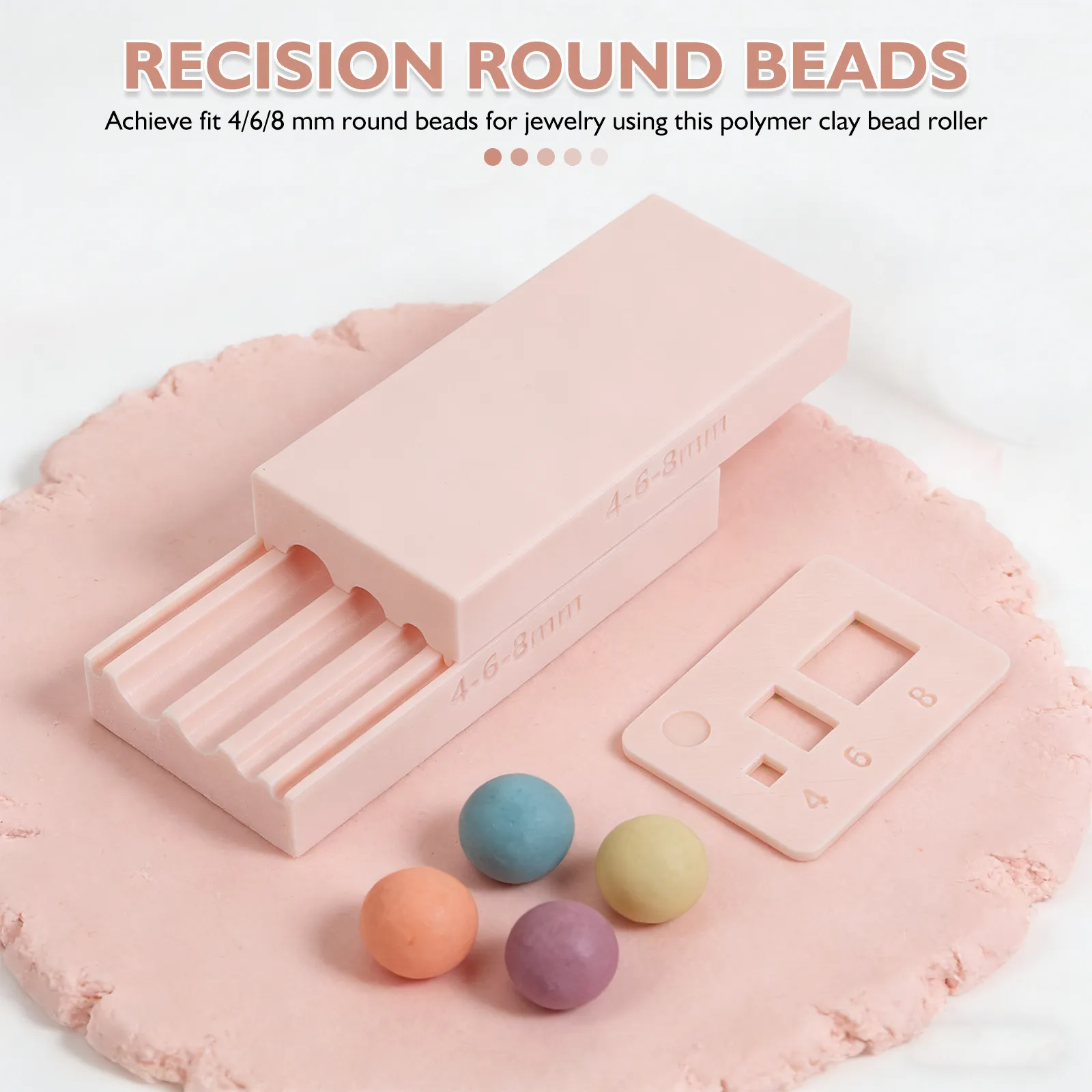 

2Pcs Polymer Clay Bead Roller Mold Set Round Bead Crafting Tools 4 6 8Mm Diameter for Jewelry Earrings Bracelets Making