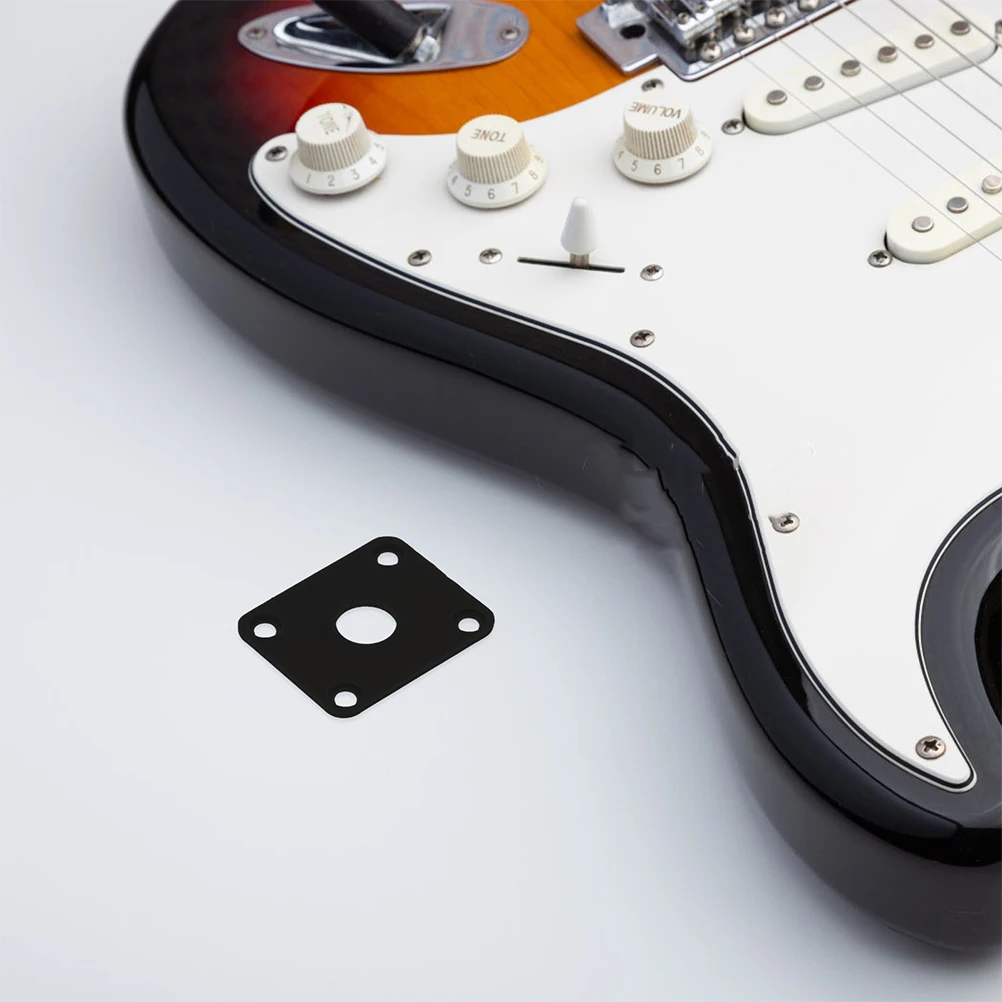 

2pcs Electric Guitar Jack Cover Plate Black Bass Socket Replacement Hardware Durable Plastic Waterproof Easy Installation