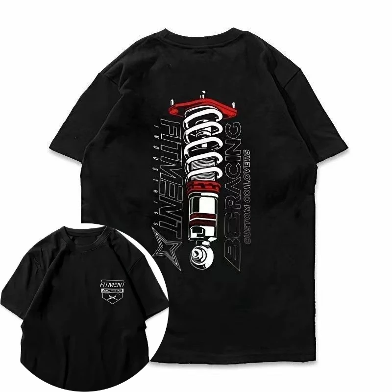 2026 Sommer Reine Baumwolle Schwergewichts-T-Shirt im amerikanischen Stil, BC Kurzarm, Car Modified, locker sitzend, mit gedrehtem Halsausschnitt, vielseitig