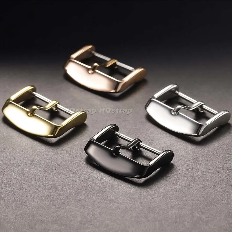 Ремешок из нержавеющей стали 316L, 16 мм, 18 мм, 20 мм, кожаный силиконовый ремешок для часов, металлическая застежка-булавка, сменная кнопка, аксессуары для часов