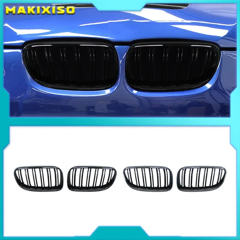 Für BMW 3er E92 E93 M3 Coupe LCI 2010–2013, 2 Stück, Auto-Stil, schwarz, vorne, Nieren-Doppellatten-Grill
