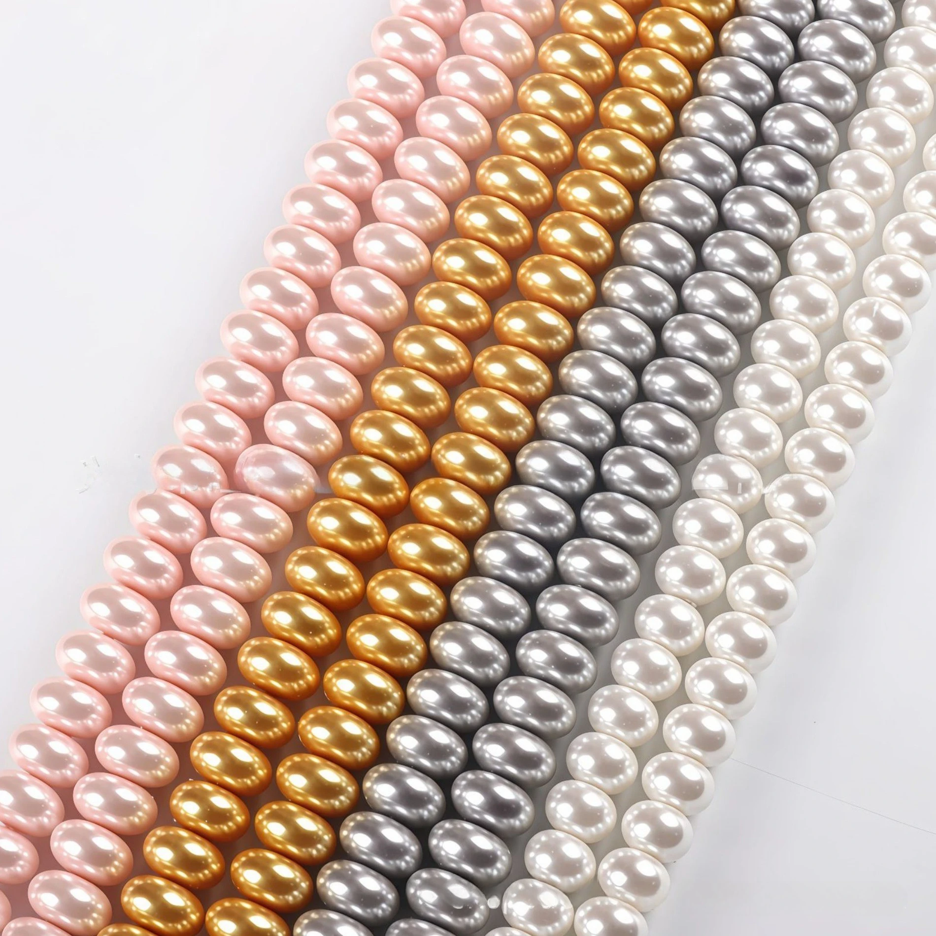 Perles plates Abacus 3x5mm, perles de qualité supérieure imitation perle, perles en vrac, fournitures pour la fabrication de bijoux DIY, composants artisanaux pour colliers et bracelets.