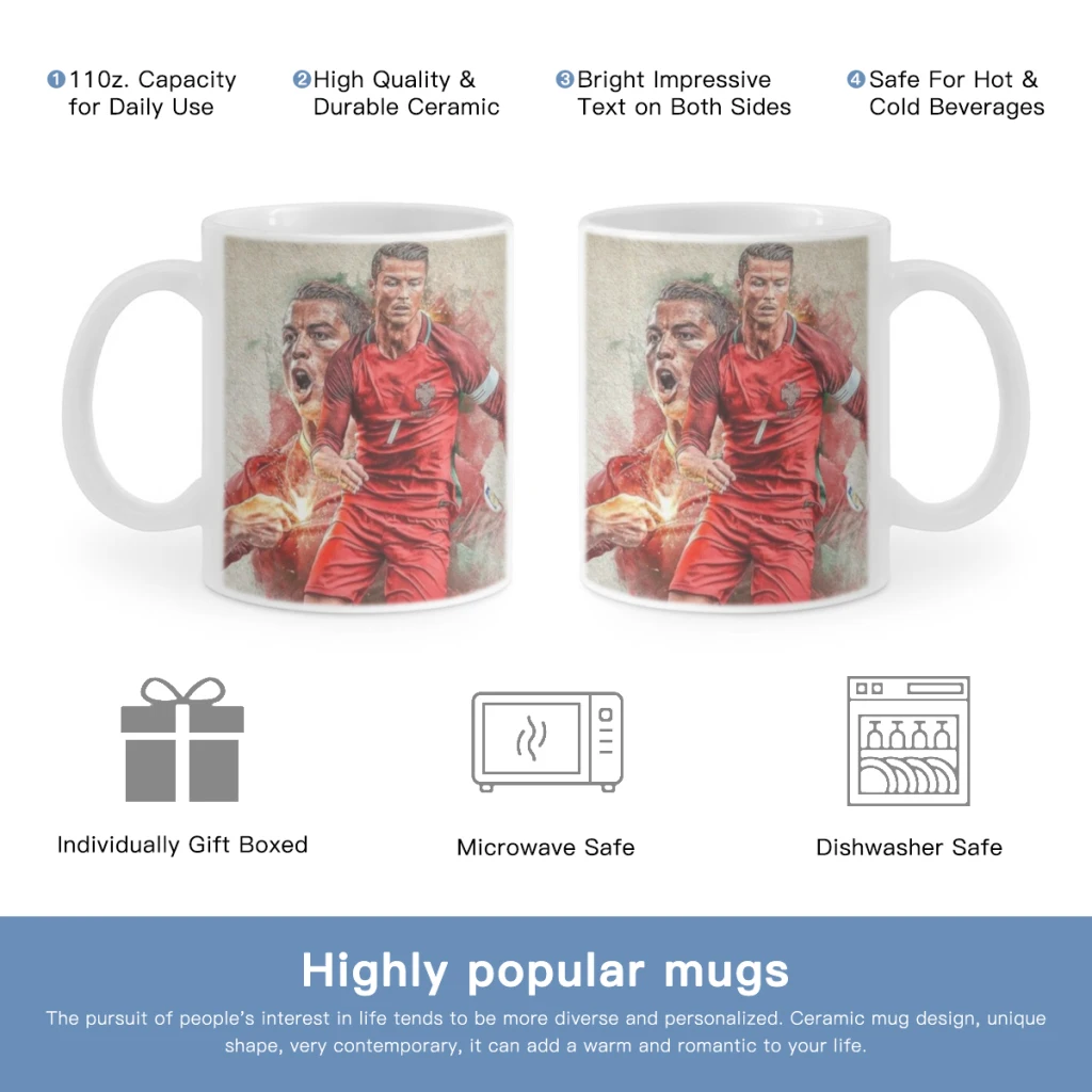 

Cristiano-Ronaldo-Free shipping Ceramic Cup Coffee Oatmeal Breakfast Cup Creative Personality Mug