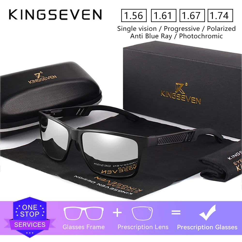 

KINGSEVEN брендовые оригинальные мужские и женские солнцезащитные очки по рецепту, квадратные очки для близорукости и дальнозоркости, повседневные очки с оптическими линзами