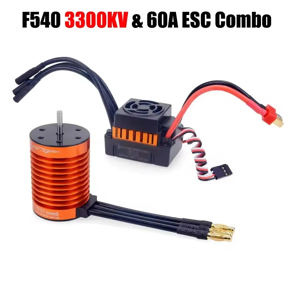 SURPASS HOBBY Waterproof F540 3300KV 4370KV Brushless Motor W/60A ESC Combo for 1/10 1/12 RC Car Truck Toy image 3