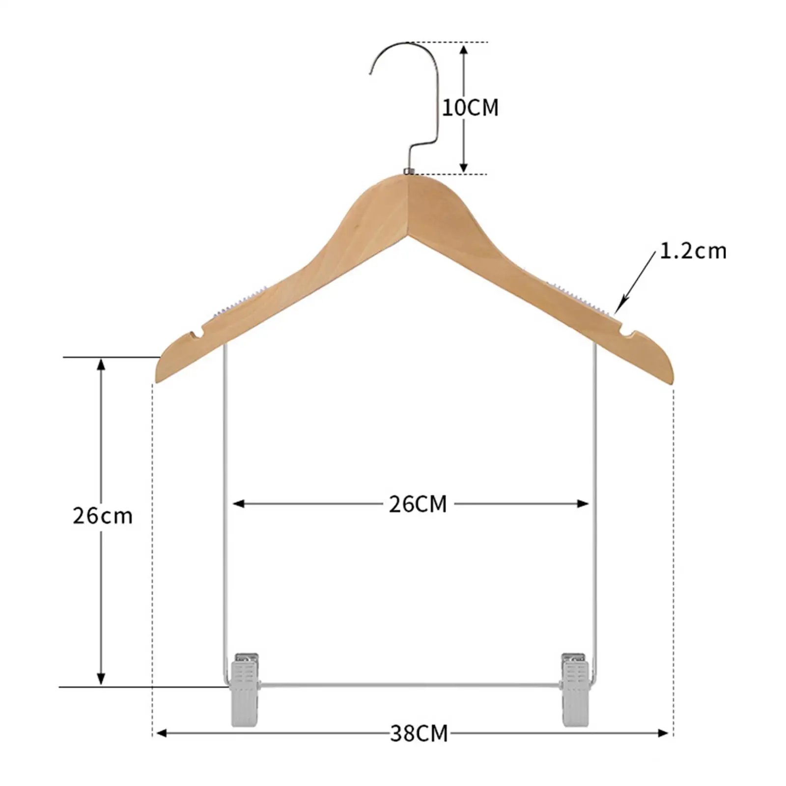 Wood Suit Coat Hangers Underwear Bra Clothespin 360 Degree Swivel Hook