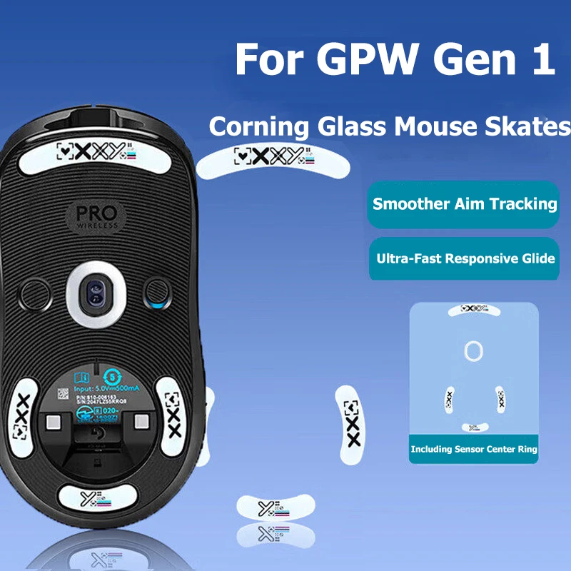 Rounded Curved Edges Mouse Feet Skates Compatible with Logitech GPW 1 Wireless Gaming Mouse Feet Replacement