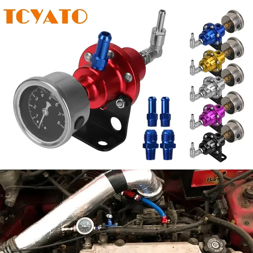 

TCYATO Регулируемый регулятор давления топлива Автомобильные аксессуары Автомобильный нагнетатель топлива Алюминий Универсальный с комплектом манометров