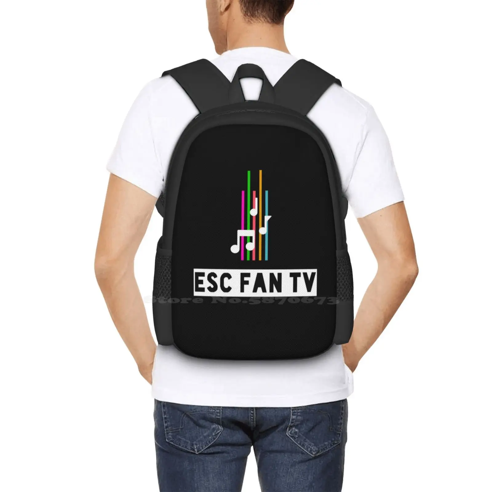 Official Esc Fan Tv Merch School Bags Travel Laptop Backpack Esc Fan Tv Song Contest